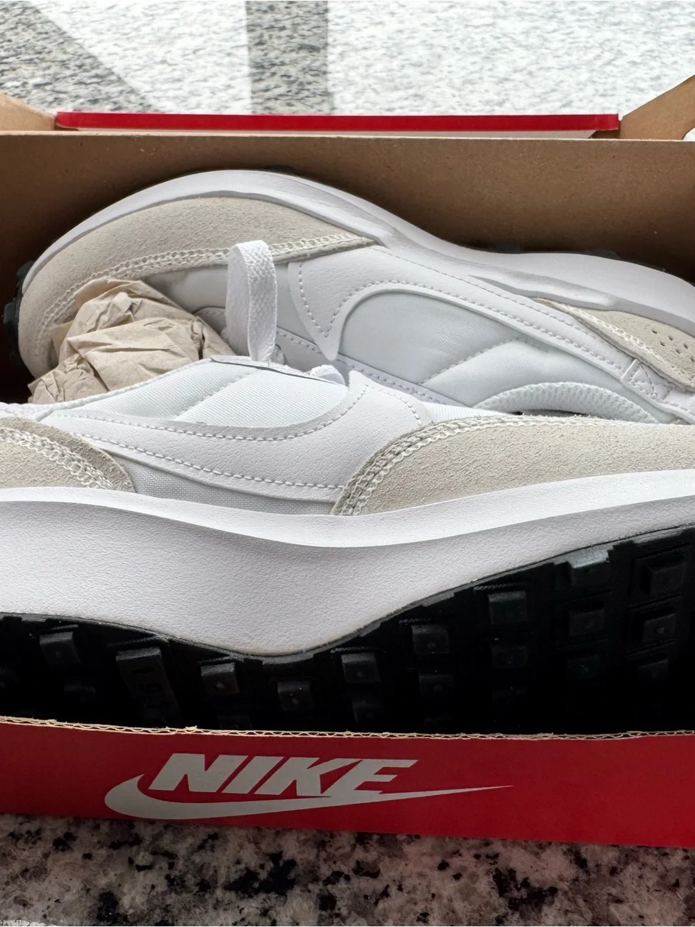 Nike White and Light Gray Low-Top Sneakers